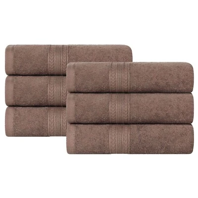 Eco-Friendly Cotton Highly Absorbent Quick Drying 6-Piece Hand Towel Set - Image 1 of 2