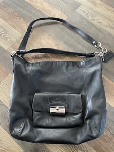 Bolso de hombro Coach #14769 Kristin holgado de cuero negro - Imagen 1 de 16
