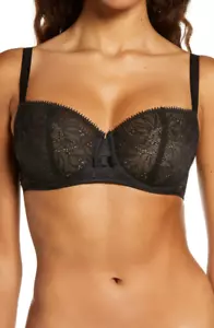 NEU! 98 $ Chantelle 15F5 DAY TO NIGHT HALB-BH MIT BÜGEL SCHWARZ GRÖSSE 36D - Bild 1 von 5