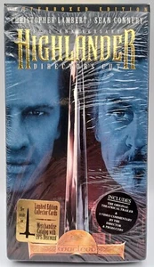 Highlander VHS 10th Anniv. Director's Cut 1986/1996 + Rare Sealed Pack CCG Cards - Picture 1 of 9
