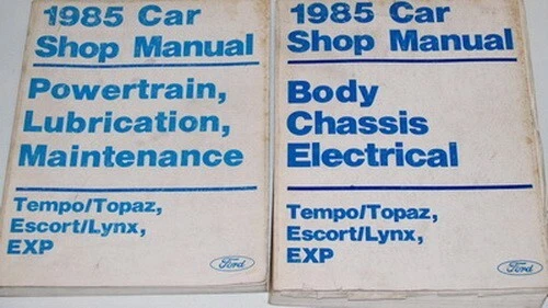 Ford Tempo Escort 1985 EXP, Mercury Topaz Lynx taller manual de reparación conjunto Foto 1 de 1