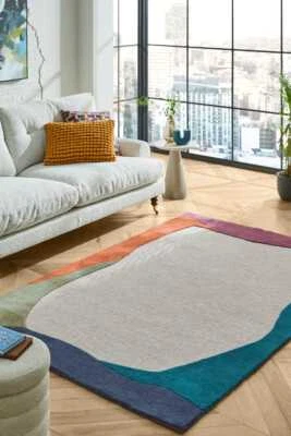 Hand Tufted Hand Made 100% Woolen Multicolor Rug Customized Area Rug 4x6,5x8Feet - Image 1 of 4