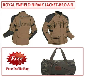 "Chaqueta de montar Royal Enfield para todas las estaciones "NIRVIK marrón con bolsa de lona gratis" - Imagen 1 de 12