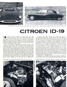 Citroen ID-19 Limousine 1958 Straßentest technische Daten Prüfartikel - Bild 1 von 1