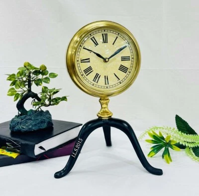 Reloj Aluminio Latón Color con Soporte Negro Reloj de Mesa Real para Decoración del Hogar Nau Foto 1 de 4