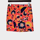 J. Crew postage stamp mini skirt in hibiscus floral linen blend sz 0