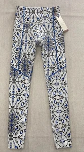 Leggings donna Calia punta cruscotto freddo XS stampa folklore bianco vita alta nuovi con etichette - Foto 1 di 14