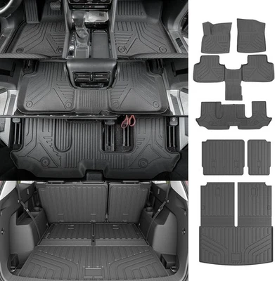 For 2018-2025 Volkswagen Atlas Floor Mats Cargo Mat Trunk Liner Backrest Mats Foto 1 de 4
