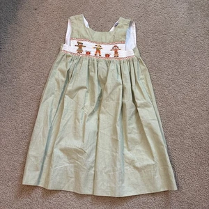 Girls Size 5 Smocked Scarecrow Dress Thanksgiving Orient Expressed - Picture 1 of 6
