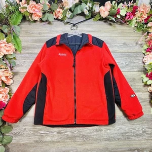 Columbia Women’s Reversible Jacket Size 14/16 Red Fleece WaterProof Windbreaker - Picture 1 of 14