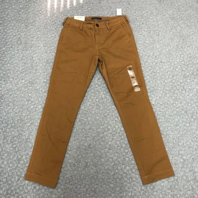 Aeropostale Pants Mens 27x28 Brown Khaki Slim Straight Stretch Chino Cotton - Image 1 of 4