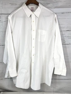 Brooks Brothers Traditional White Supima Cotton Button Dress Shirt 18-34 - Picture 1 of 8