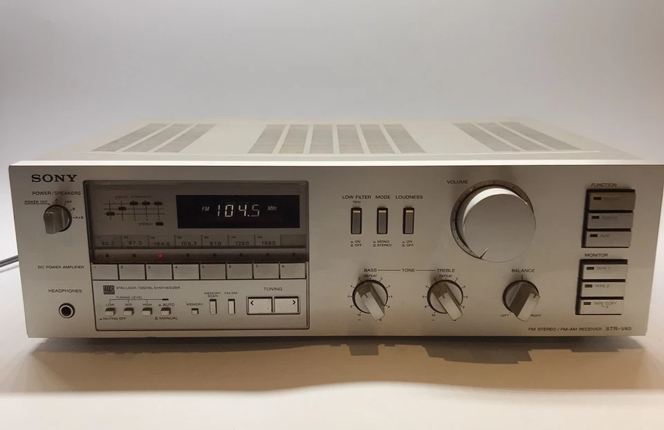 Sony STR-V45 2 Channel 115W AM FM Stereo Receiver Silver Made In Japan Tested - Image 1 of 4