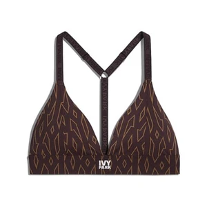Ivy Park Low Support Triangle Bra Night Red/Wild Brown | Size S | SKU HB5983 - Picture 1 of 8