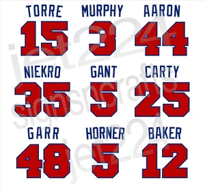 Atlanta Braves DECAL STICKER Aaron Torre Murphy Gant Garr Horner Baker Carty + - Picture 1 of 20