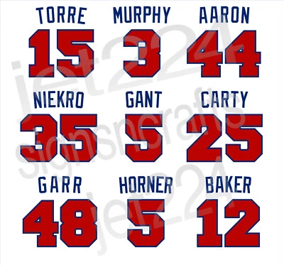 Atlanta Braves DECAL STICKER Aaron Torre Murphy Gant Garr Horner Baker Carty + - Image 1 of 4