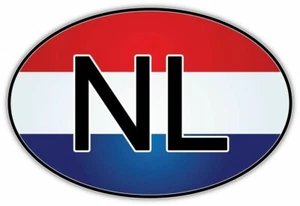 "Niederlande Holland Ländercode Schild Auto Stoßstange Fenster Aufkleber Aufkleber 5""x3" - Bild 1 von 1