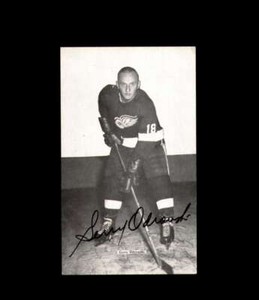 Gerry Odrowski Signed JD McCarthy Vintage Postcard 1950`s 60`s Detroit Red Wings