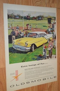 Oldsmobile Golden Rocket 1957 vacaciones original gran anuncio vintage - Imagen 1 de 1