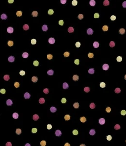 Loralie Designs - Tea Dots - Black Quilting & Crafting Fabric - Picture 1 of 2