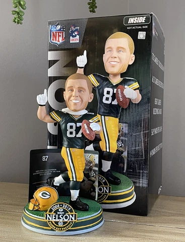JORDY NELSON Green Bay Packers NFL Retirement “Career Stats” Bobblehead NIB! Cover