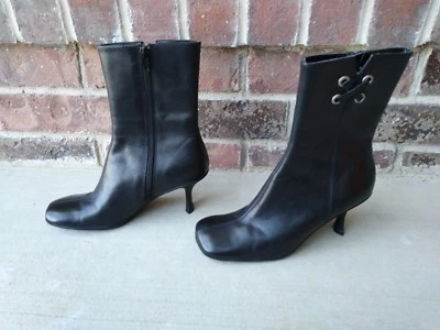 Botas para mujer Hillard & Hanson negras de media pantorrilla, cuero talla superior 5,5 Foto 1 de 4