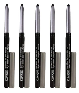 LOT OF 5 CLINIQUE QUICKLINER FOR EYES INTENSE SHADE "INTENSE BLACK" - Picture 1 of 1