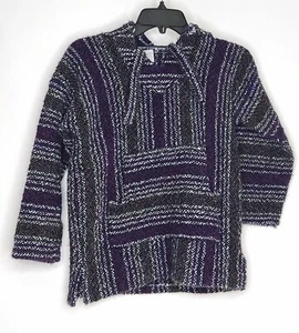 VTG Artesanias Vega Girls Sz 14 Purple Long Sleeve Pullover Sweater Baja Hoodie - Picture 1 of 3