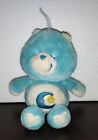 Care Bears Schlafenszeit schlafender Bär 10" blauer Mondstern 2002 Kuscheltier Plüschtier Vintage (Q