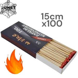100 rot 15 cm lange Kaminstreichhölzer Zündhölzer für Grill und Ofen - Bild 1 von 10