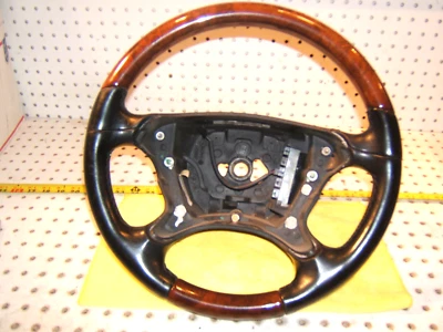 Mercedes 03-09 W209, 07-09 W211 Leather BURL WOOD BLACK Classic Steering 1 Wheel - Image 1 of 4