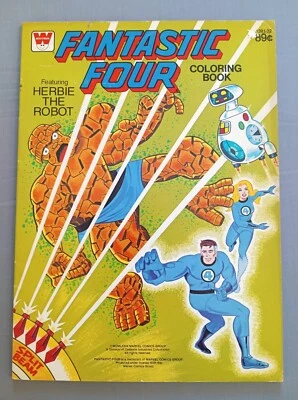 LIBRO PARA COLOREAR DE LOS CUATRO FANTÁSTICOS, CON HERBIE EL ROBOT, WHITMAN, SIN USAR 1979 Foto 1 de 4