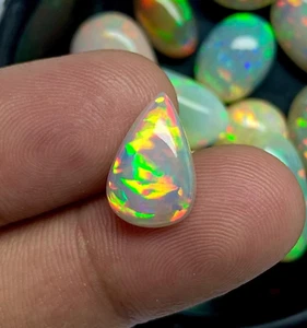 Natural Ethiopian Opal Cabochon, AAA+++ Top Grade Quality, Pear Shape Opal Gemst - Picture 1 of 7