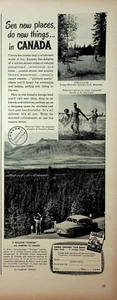 1949 Canadian Government Travel Bureau Vintage Print Ad 1940s Lincoln Sedan Car - Picture 1 of 1