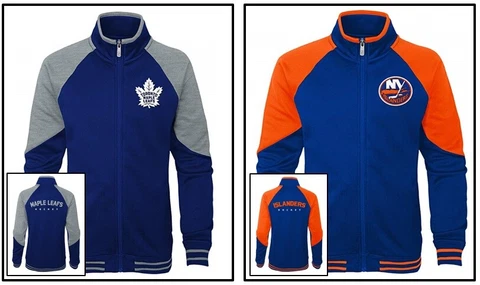 NHL Youth Girls Faceoff Full Zip Jacket, Islanders Maple Leafs Blue Jackets Jets Cover