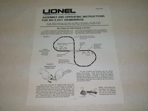 Lionel #6-2317 Operating Drawbridge montaje e instrucciones de funcionamiento 6 páginas - Imagen 1 de 1