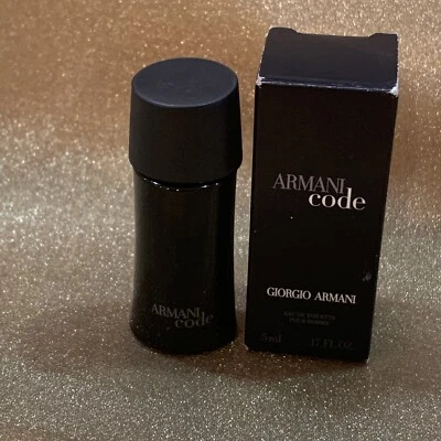ARMANI CODE - Eau De Toilette Para Hombre Viaje Salpicaduras En Botella 0.17 OZ.- NUEVO CON CAJA Foto 1 de 4