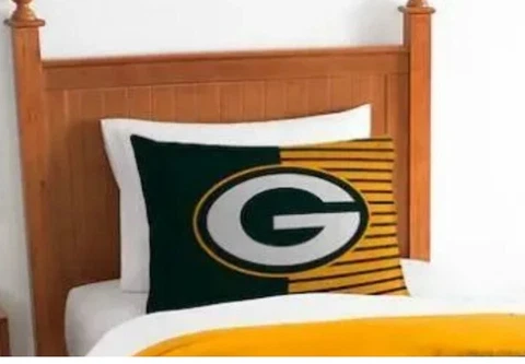 Green Bay Packers Northwest Company NFL Pillow Sham Football Bedding 24”x 30" Cover