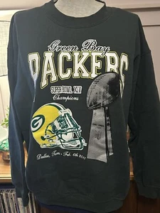 VINTAGE Green Bay Packers Sweatshirt Large Super Bowl XLV 2011 Collectible - Picture 1 of 5