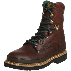 Georgia Giant Steel Toe Work Boots, Soggy Brown, Size 8(M) - Picture 1 of 8