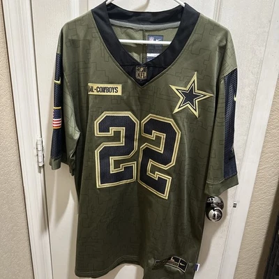 Camiseta deportiva de los Dallas Cowboys Emmitt Smith Olive 2021 Salute To Service grande para hombre Foto 1 de 4