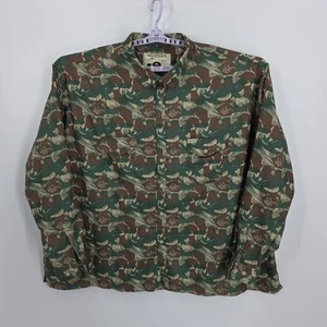 Warrior Green, Brown Camo Men's Long Sleeve Shirt Stretch Material Size 4XL - Picture 1 of 7