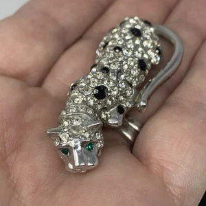 Vintage KJL Kenneth Jay Lane For Avon CRYSTAL Rhinestone RARE Leopard Brooch WOW - Picture 1 of 7
