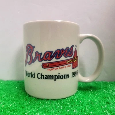Vtg Atlanta Braves Coffee Mug Cup Champs 1995 World Series Ceramic  Roster  - Image 1 of 4