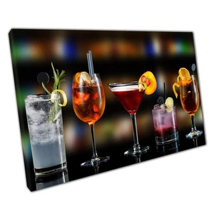 Cocktail Wandbild Kunstdruck - Martini Gin Tonic Aperol Spritz Leinwand Dekor für Zuhause - Bild 1 von 10