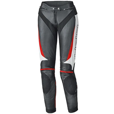 Held Lane 2 Ladies Leather Motorcycle Motorbike Sports Trousers- Black/White/Red - Image 1 of 2