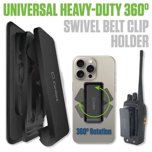 Heavy-Duty Belt Clip Holster / 3M Adhesive Compatible with iPhone, Galaxy, Pixel - Picture 1 of 10