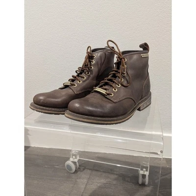 Botas Harley-Davison Para Hombre Talla 10.5 M Moto Cuero Marrón D93192 Darrol HD Foto 1 de 4
