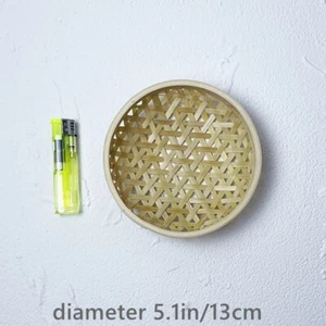 1X Round Handmade Bamboo Basket Plate Vegetable Fruit Food Tableware Storage - Picture 1 of 15