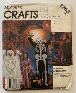 McCalls Costume Pattern 2743 Princess Witch Ghost Child Sz 10 12 Halloween UNCUT - Picture 1 of 3